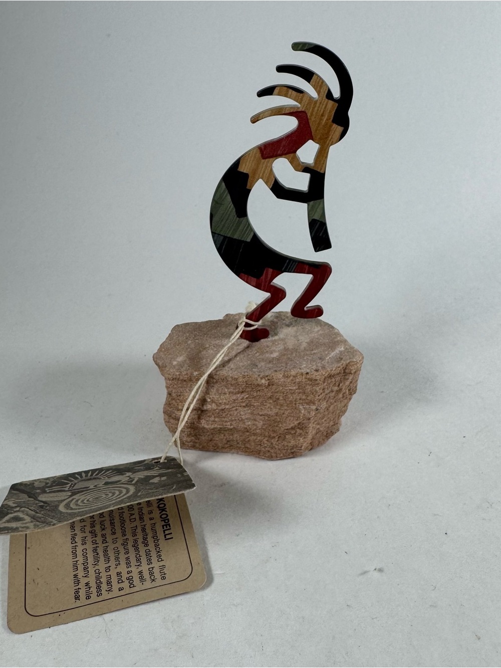 Lazart Collector Series Kokopelli Decor Southwest Sandstone Figure 4.5" Metal